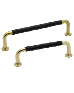 Pull Handle 1353 - Polished Brass / Leather - Beslag Design