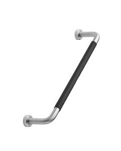 Lunge Handle - Stainless Steel Look / Black Leather - 160 mm - Furnipart