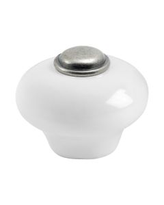 Cabinet Knob 409-32 - Porcelain / Tin - Beslag Design
