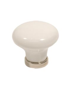 24136 Knob - Porcelain / Chrome - Beslag Design