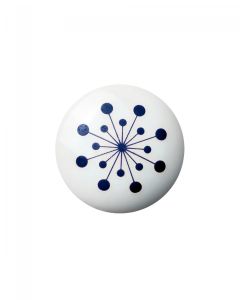 Flower Porcelain Knob / Hook - Blue - Anne Black