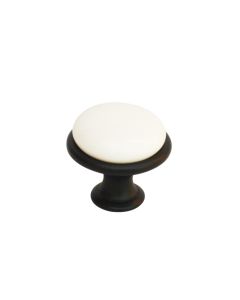 Providence Knob - Black/Porcelain