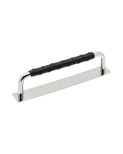Royal Deluxe Handle - Nickel Coated / Black Leather - Beslag Design