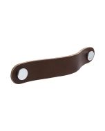 Loop Round Handle - Brown leather / Polished Chrome - Beslag Design