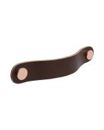 Loop Round Handle - Brown leather / Polished Copper - Beslag Design